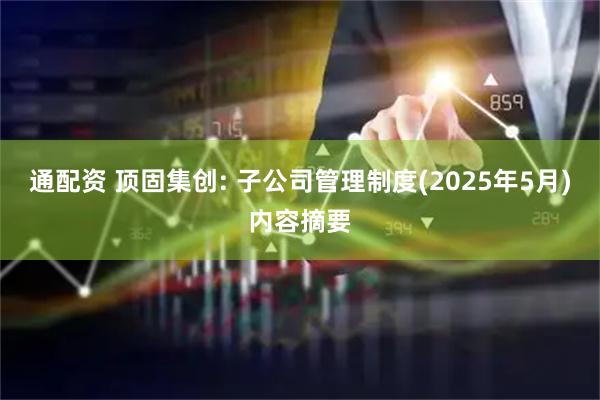 通配资 顶固集创: 子公司管理制度(2025年5月)内容摘要